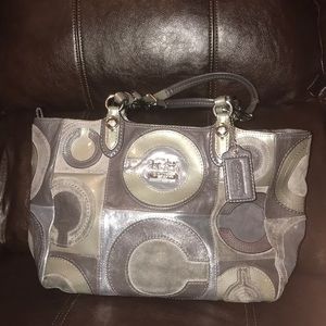 Grey coach handbag